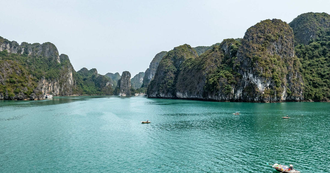 Ha Long Bay limestone karsts and emerald water in Vietnam
