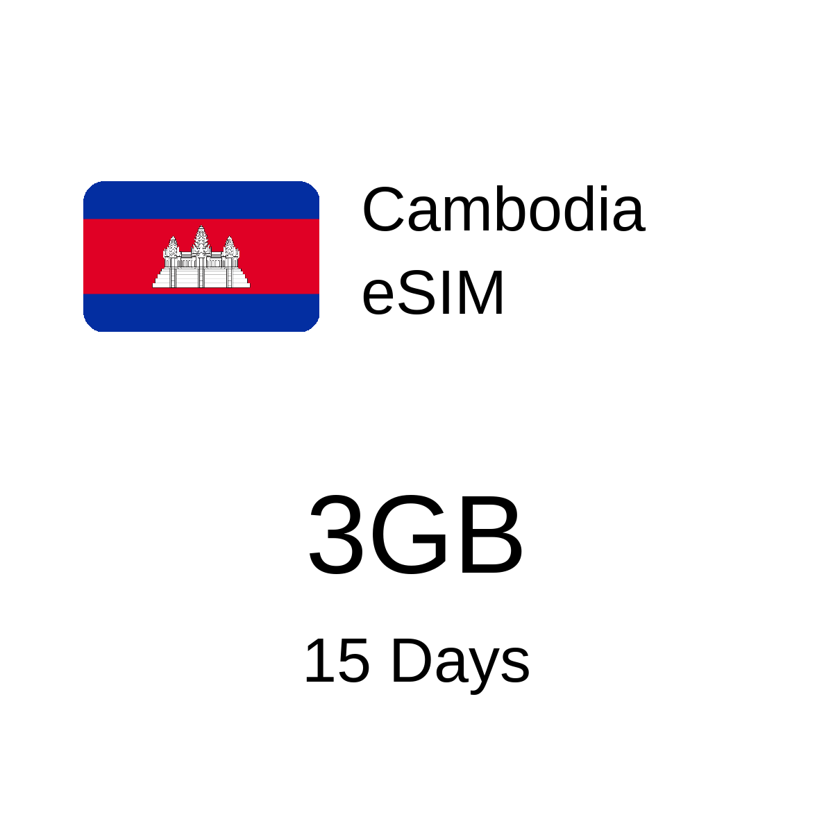 Cambodia eSIM - 3GB / 15 Days