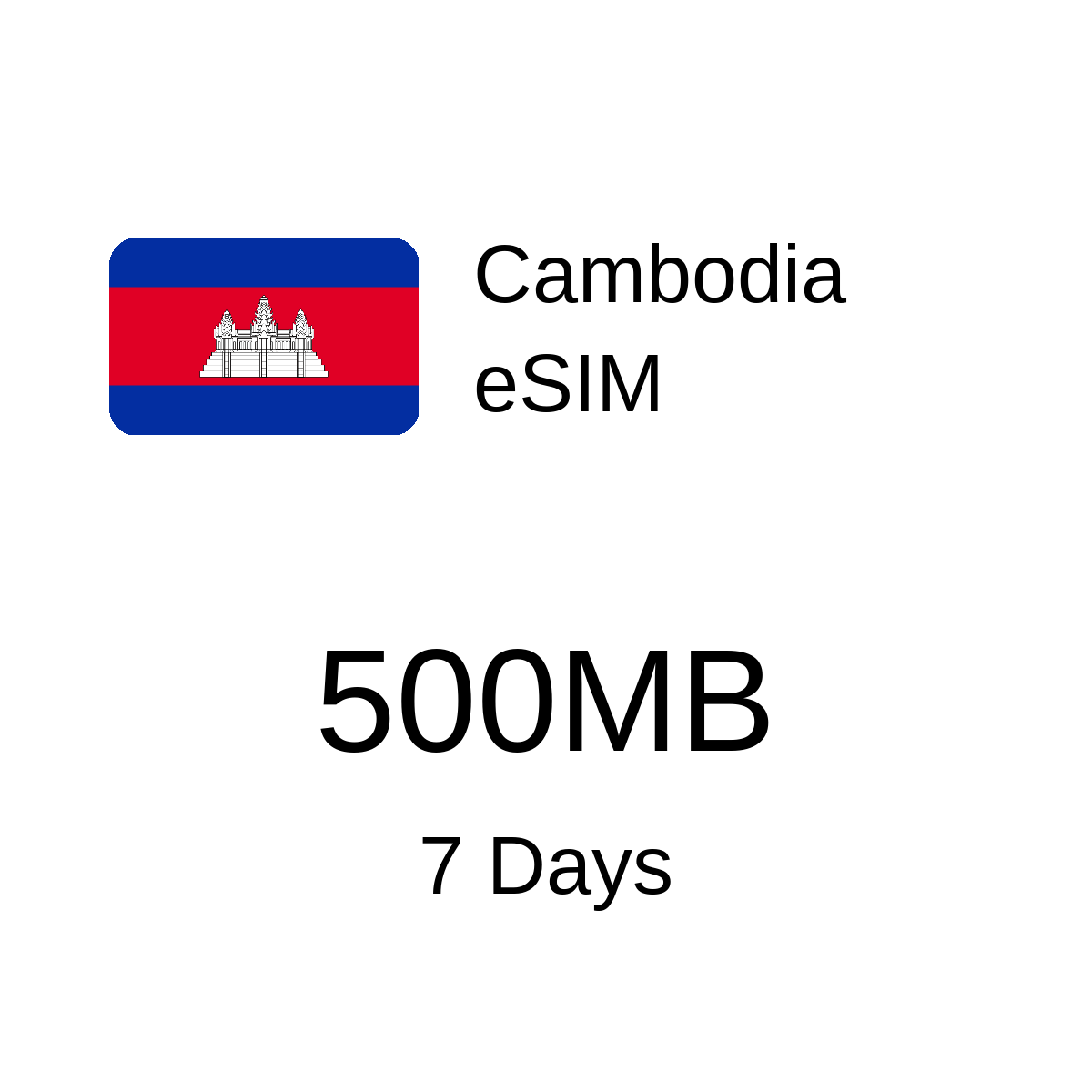Cambodia eSIM - 500MB / 7 Days