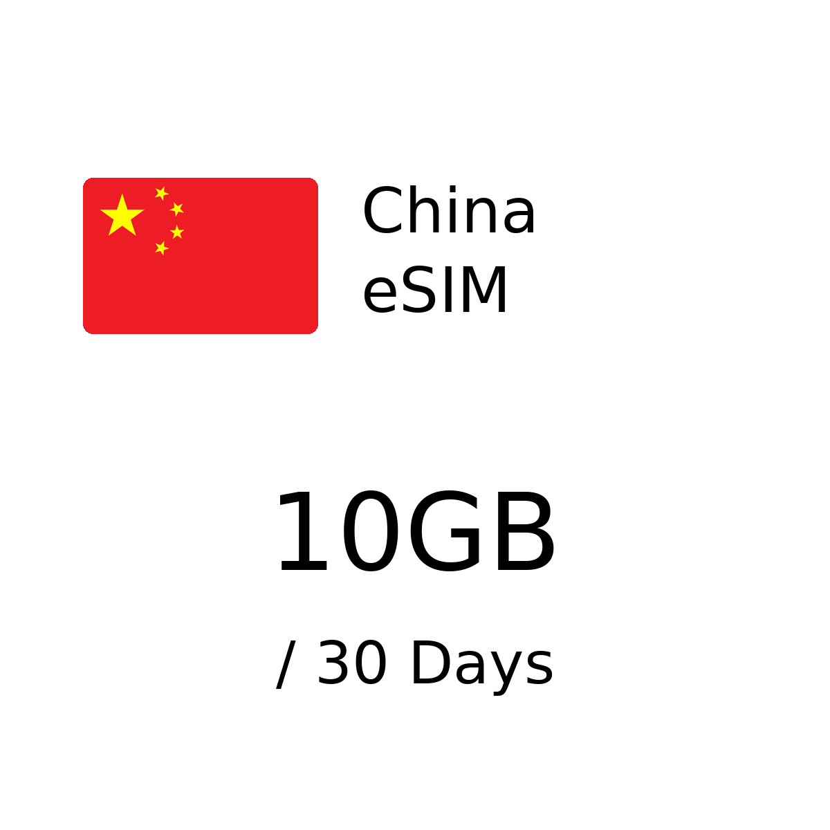 China mainland eSIM - 10GB / 30 Days