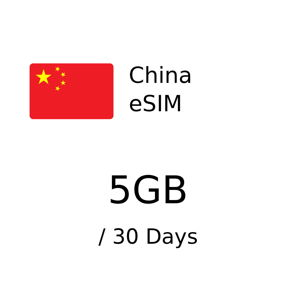 China mainland eSIM - 5GB / 30 Days