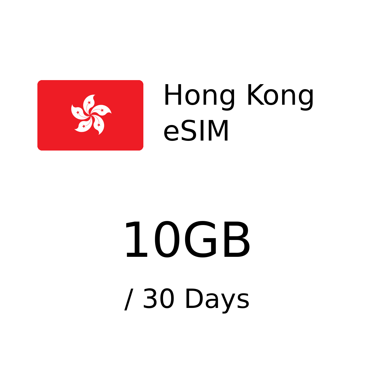 Hong Kong (China) eSIM - 10GB / 30 Days