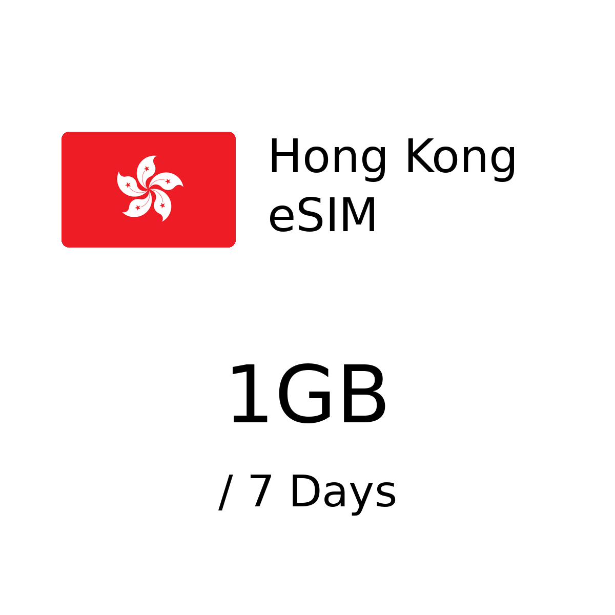 Hong Kong (China) eSIM - 1GB / 7 Days