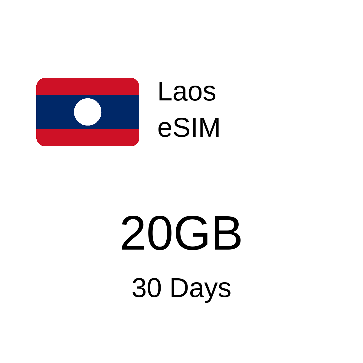 Laos eSIM - 20GB / 30 Days