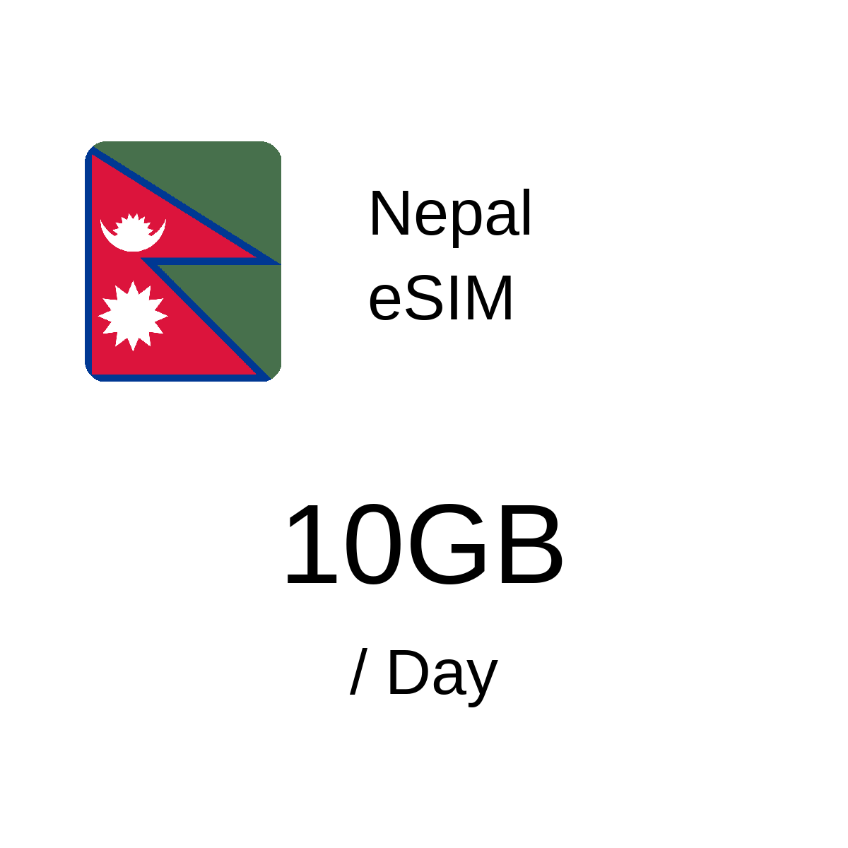 Nepal eSIM - 10GB / Day