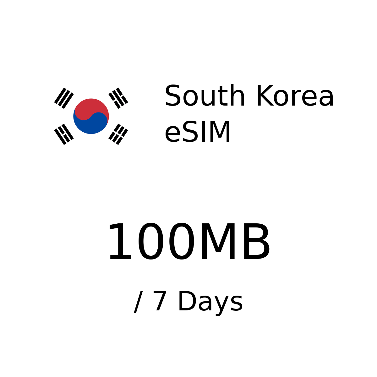 South Korea eSIM - 100MB / 7 Days
