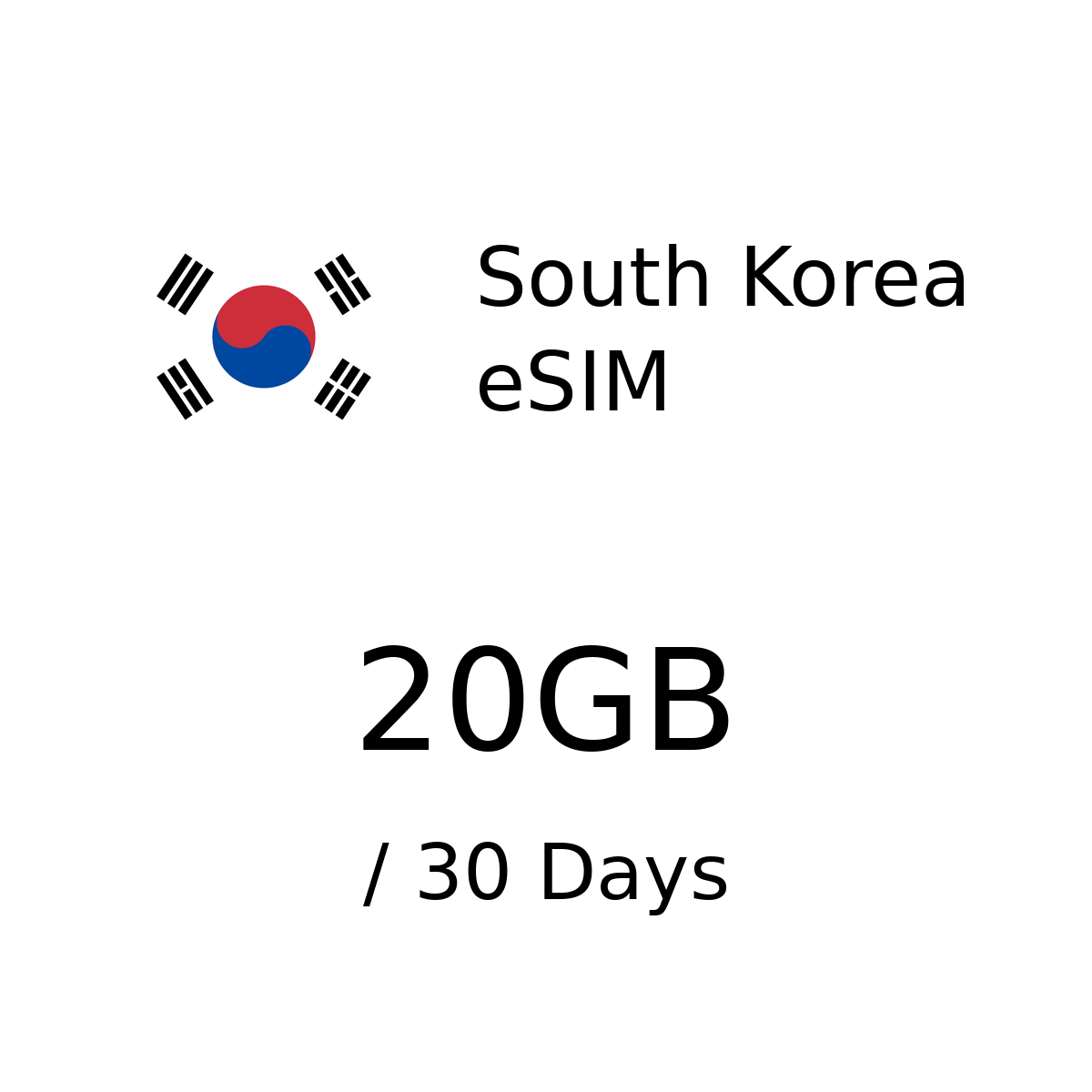South Korea eSIM - 20GB / 30 Days