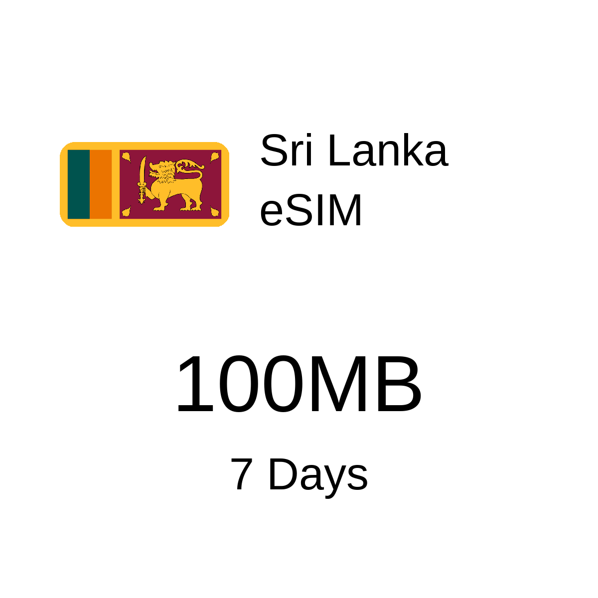 Sri Lanka eSIM - 100MB / 7 Days