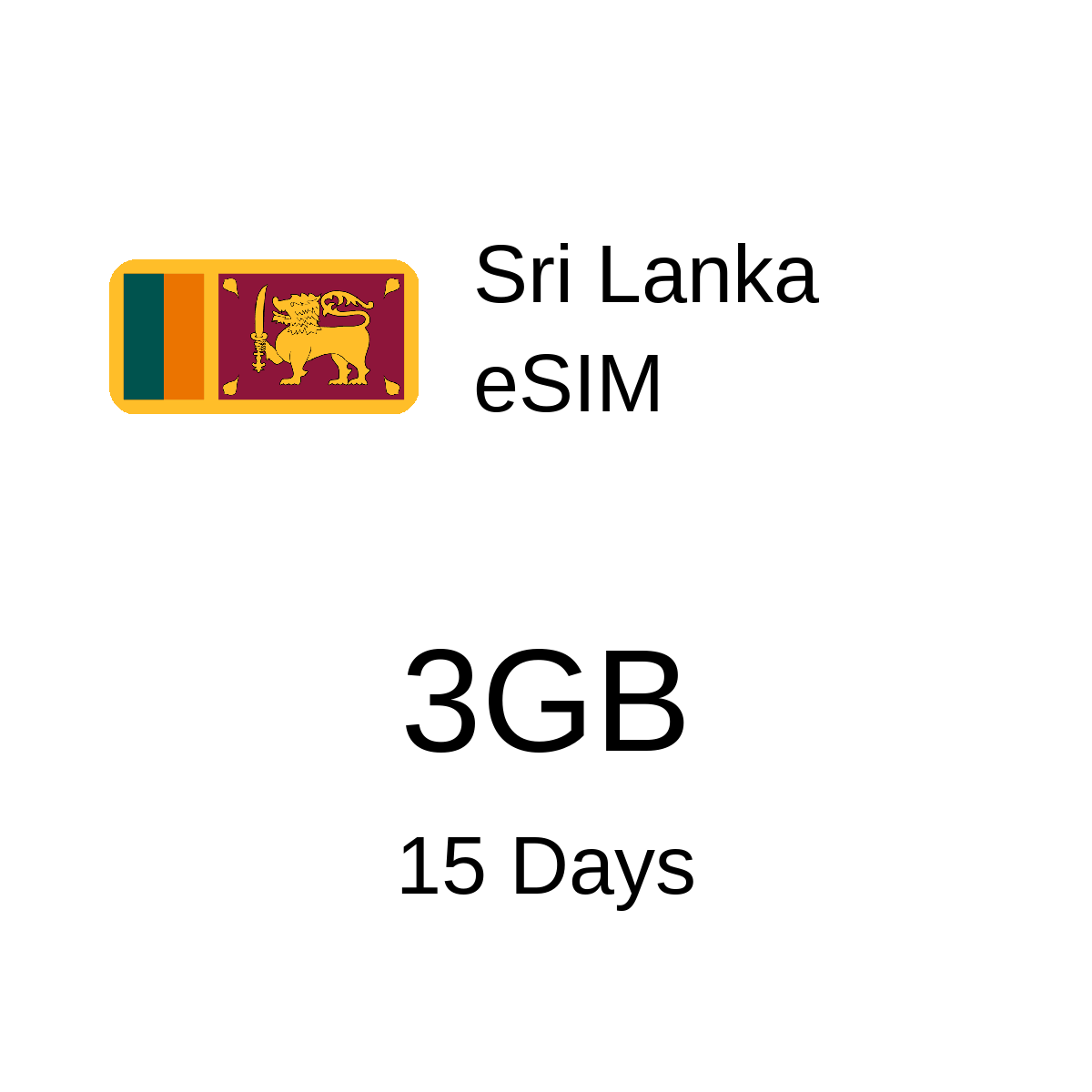 Sri Lanka eSIM - 3GB / 15 Days