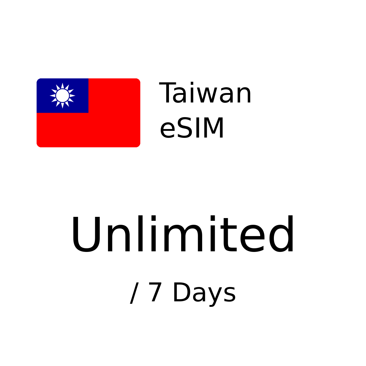 Taiwan eSIM - Unlimited / 7 Days
