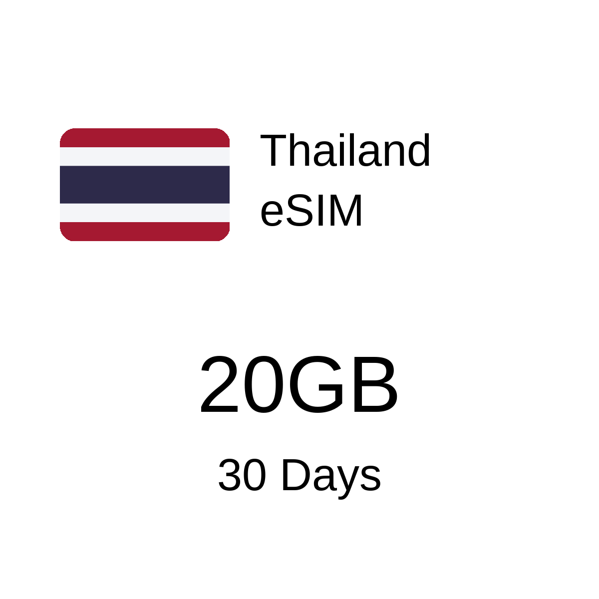Thailand eSIM - 20GB / 30 Days